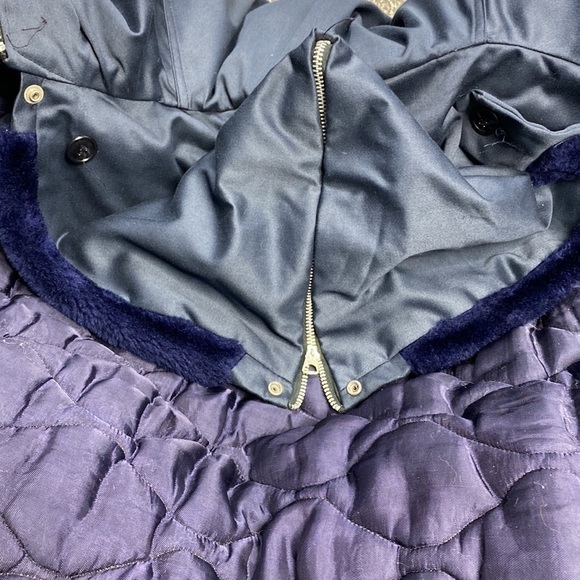 VINTAGE Military B-940 Blue Fur Hooded Puffer Puffy Jacket Men’s XL - Picture 12 of 15